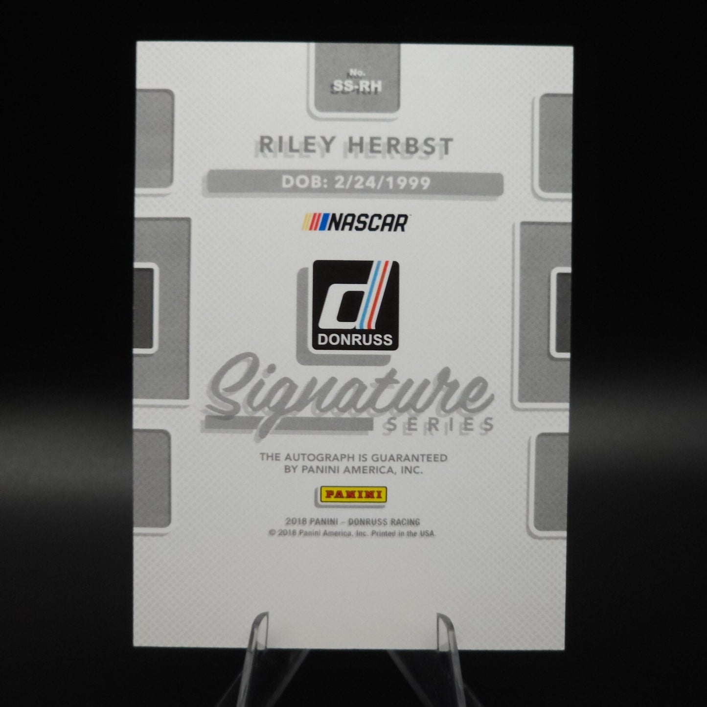 2018 Panini Donruss Racing Signature Series #SS-RH Riley Herbst