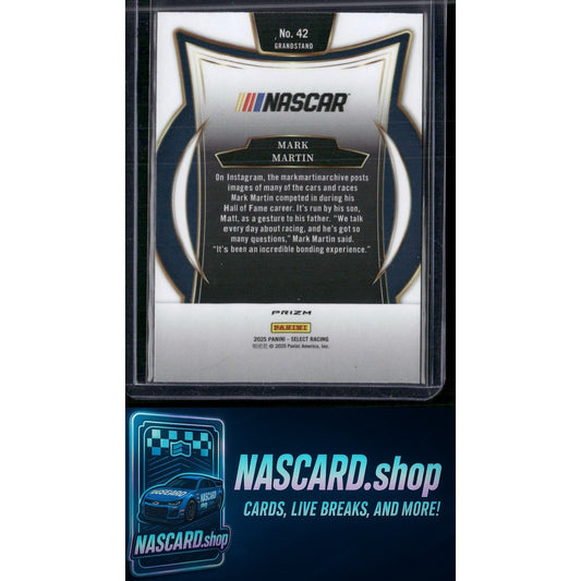 2025 Panini Select #42 Mark Martin Tri-Color Prizms
