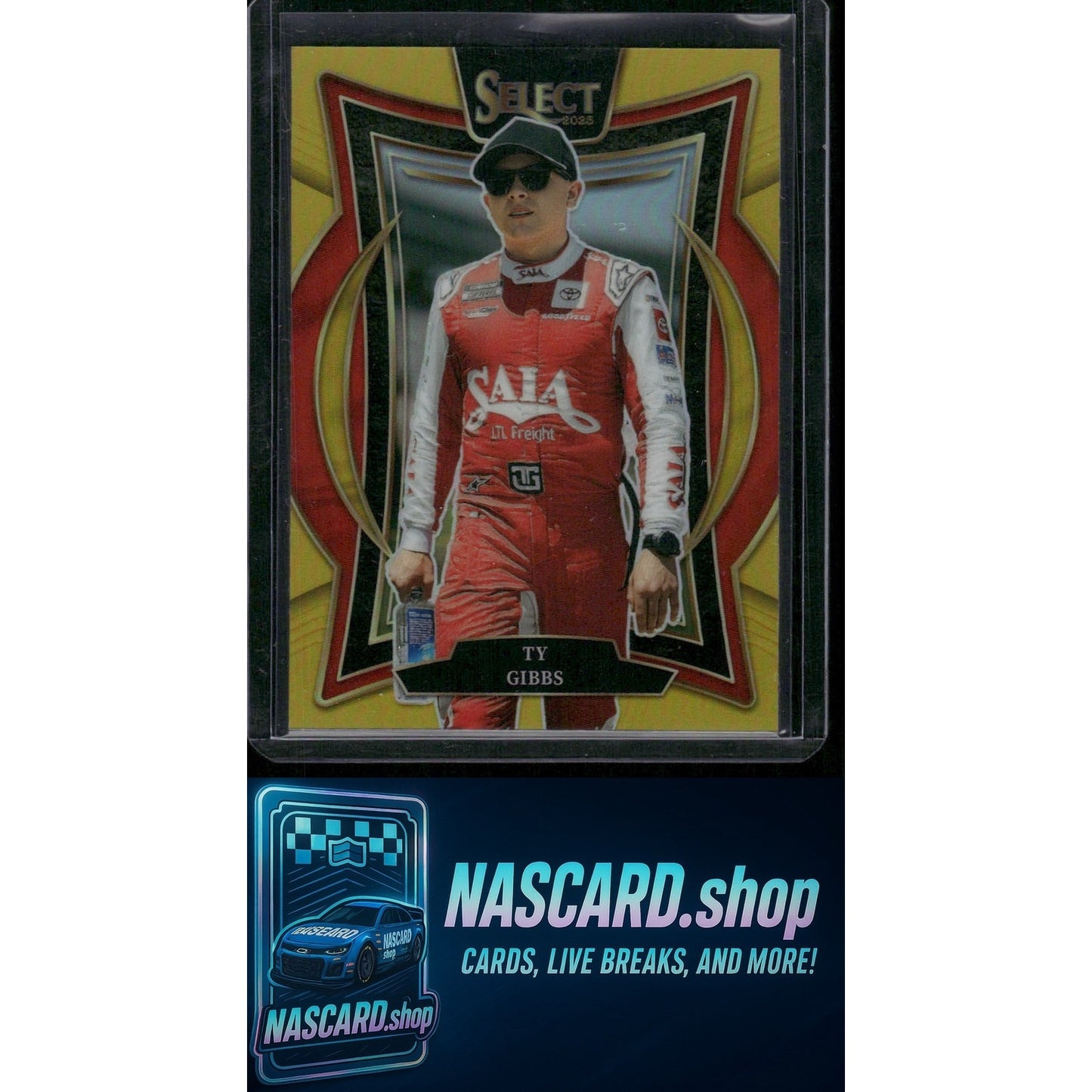 2025 Panini Select #94 Ty Gibbs Gold Prizms #/10