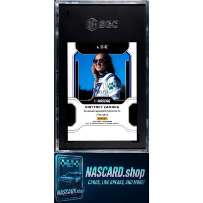 2022 Prizm Brittney Zamora Spotlight Signatures Red White Blue Prizm /50 SGC 10