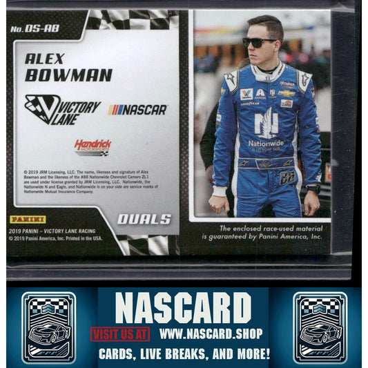 2019 Panini Victory Lane #DS-AB Alex Bowman Dual Swatches Red #/25 - NASCARD.shop