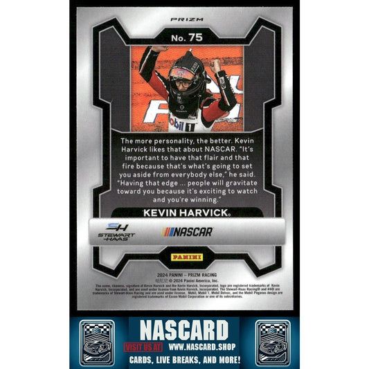 2024 Panini Prizm - Kevin Harvick #75 White Sparkle Prizm