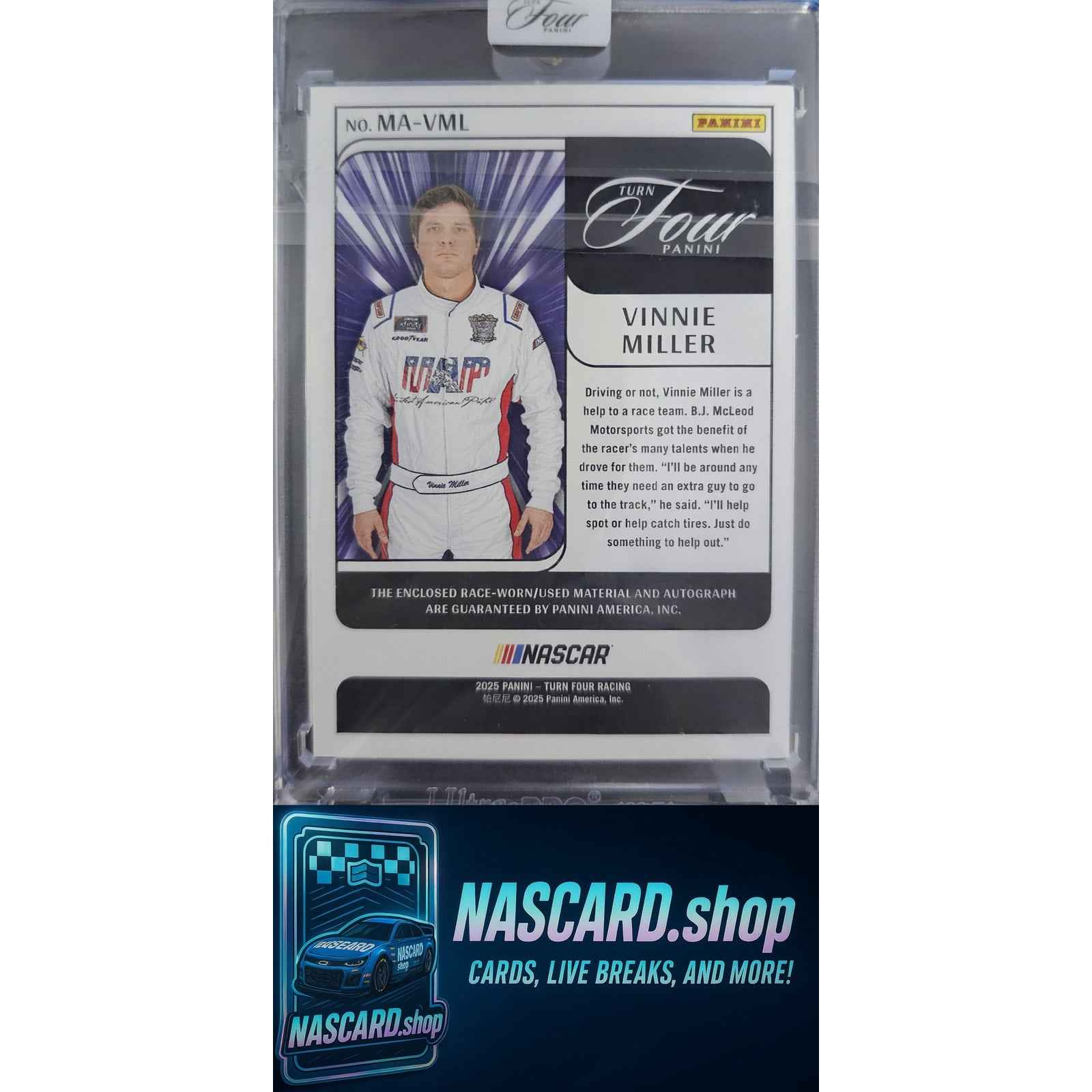 2025 Panini Turn Four Vinnie Miller Memorabilia Autographs Holo Silver #/75