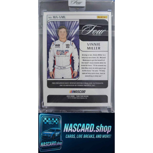 2025 Panini Turn Four Vinnie Miller Memorabilia Autographs Holo Silver #/75