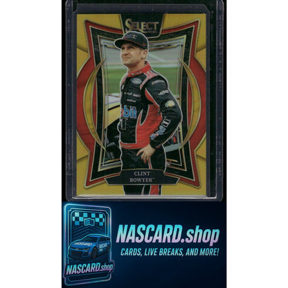 2025 Panini Select Grandstand #84 Clint Bowyer Gold Prizms #/10