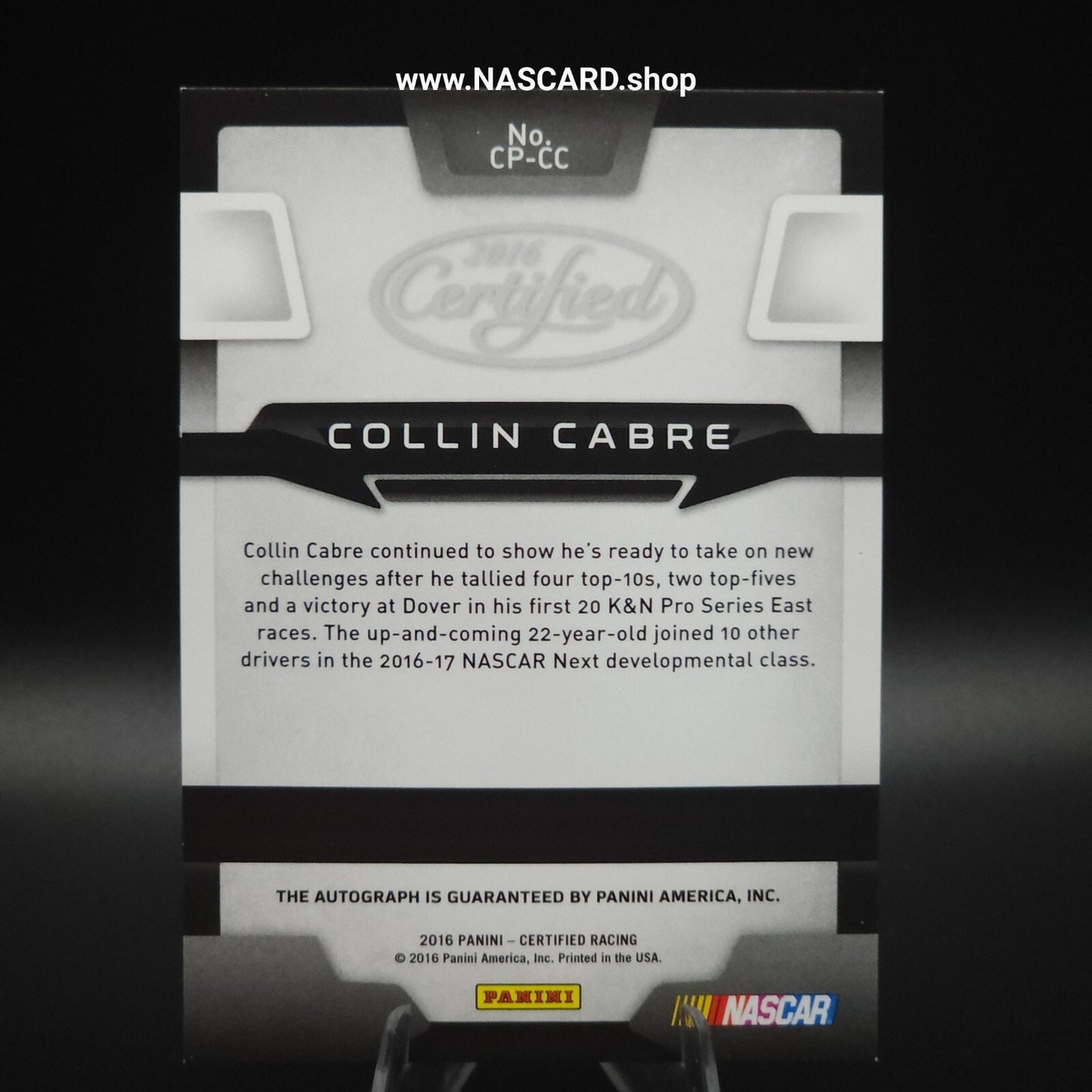 2016 Panini Certified Potential Signatures Collin Cabre Mirror Red /25 (AU, RC)