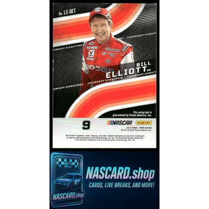 2023 Panini Prime #LS-BET Bill Elliott Legendary Signatures #/99