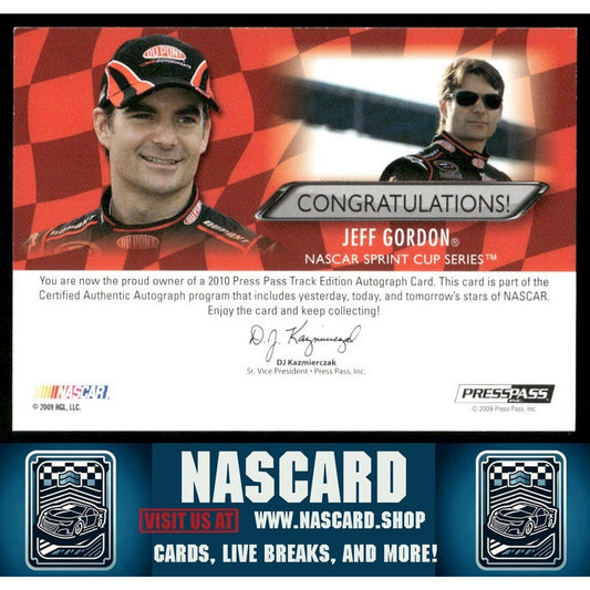2010 Press Pass Vault Track Edition Autograph Jeff Gordon