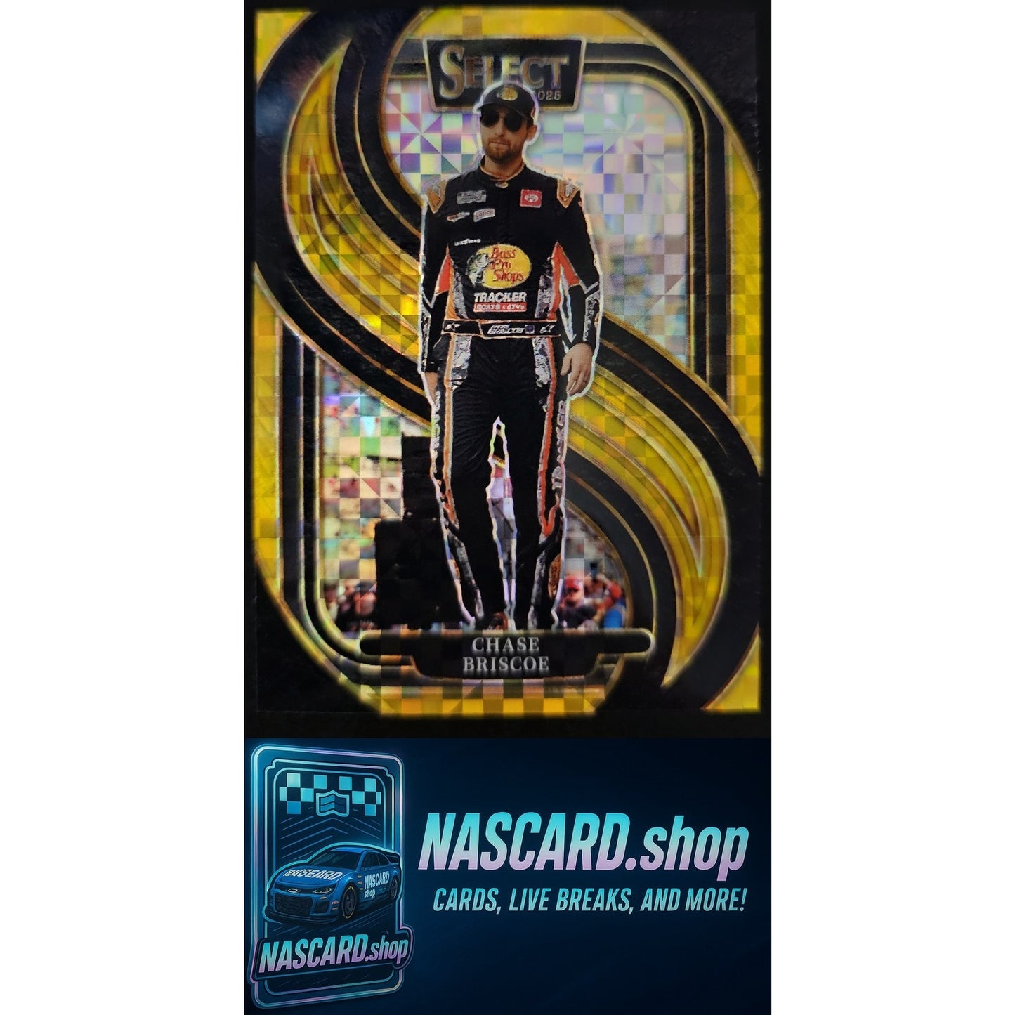 2025 Panini Select Trackside #277 Chase Briscoe Gold Power Plaid #/13