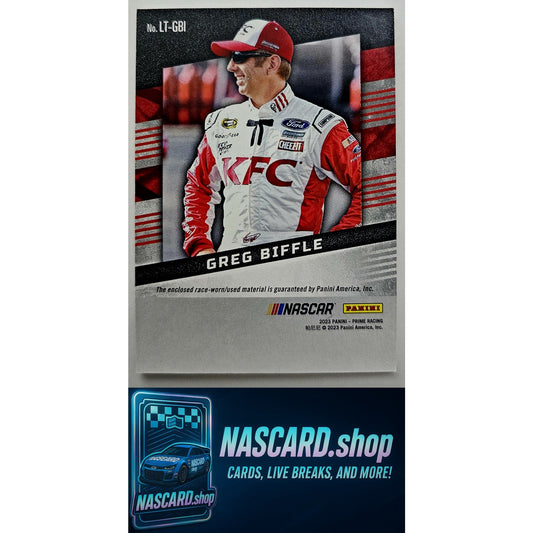 2023 Panini Prime #LT-GBI Greg Biffle Simpson Firesuit Laundry Tags /8 - NASCARD.shop
