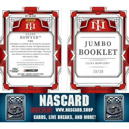2024 Panini National Treasures #JB-CLB Clint Bowyer Jumbo Booklet Tire - NASCARD.shop