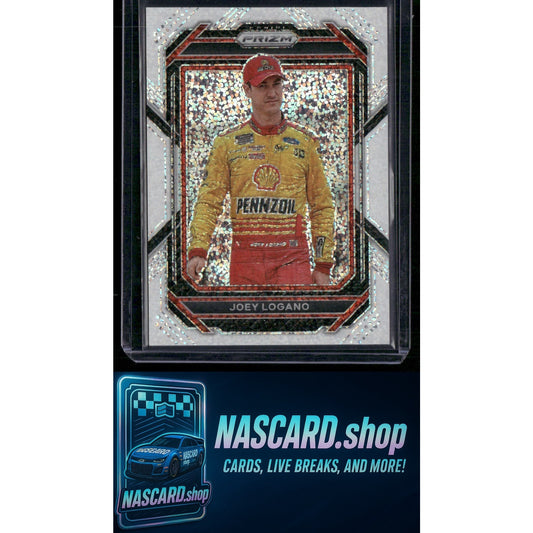 2023 Panini Prizm #11 Joey Logano White Sparkle Prizm - NASCARD.shop