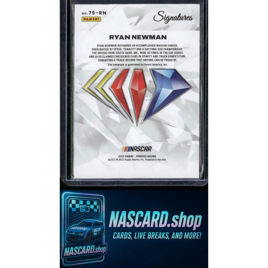 2023 Panini Prizm #75-RN Ryan Newman NASCAR 75th Anniversary Signatures