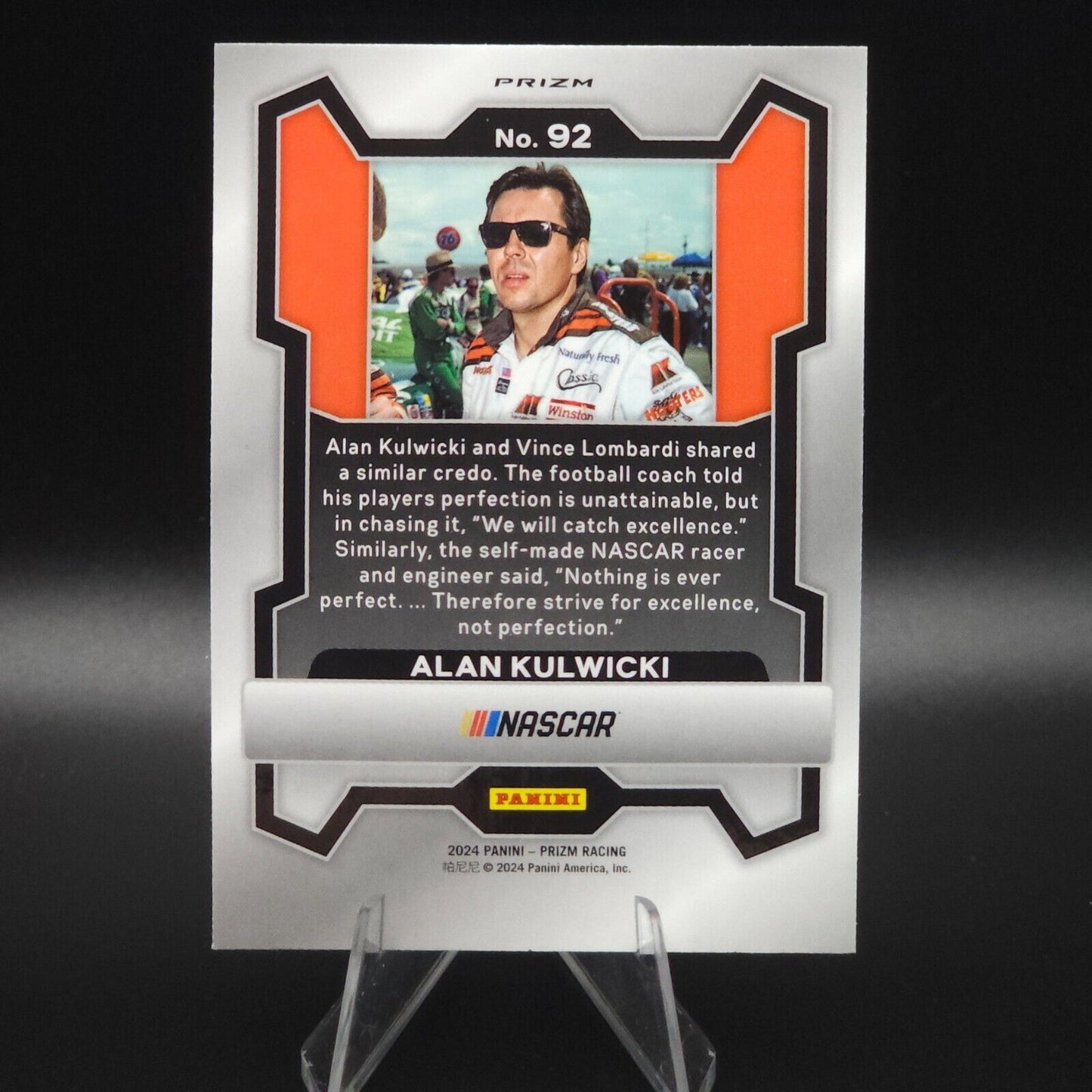 2024 Panini Prizm Racing Blue Cracked Ice #92 Alan Kulwicki