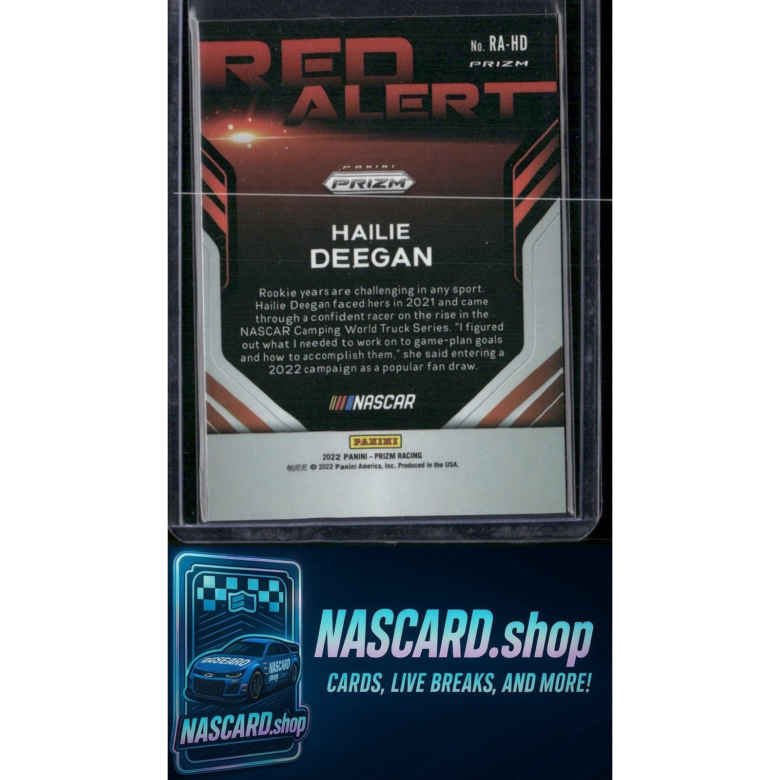 2022 Panini Prizm #RA-HD Hailie Deegan Red Alert - NASCARD.shop