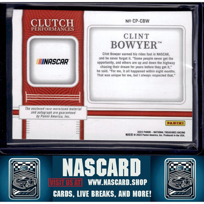 2023 Panini National Treasures #CP-CBY Clint Bowyer Clutch Performances #/50 - NASCARD.shop