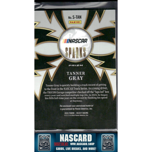 2024 Panini Select #S-TAN Tanner Gray Sparks Flash Prizms - NASCARD.shop