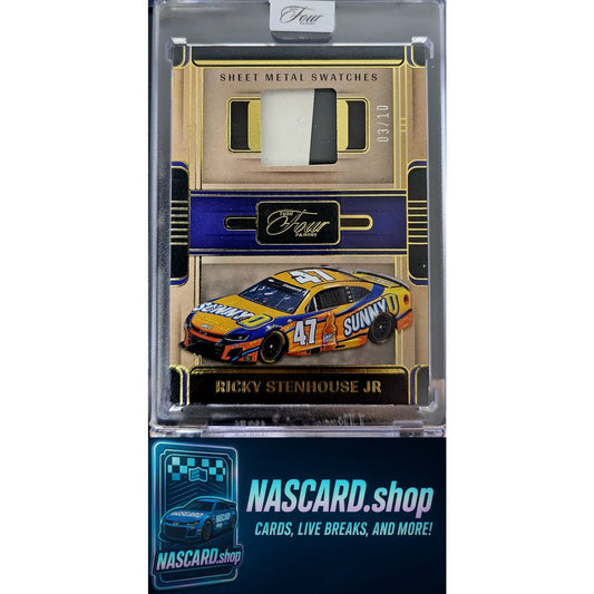 2025 Panini Turn Four Ricky Stenhouse Jr Racing Sheet Metal Swatches Gold #/10