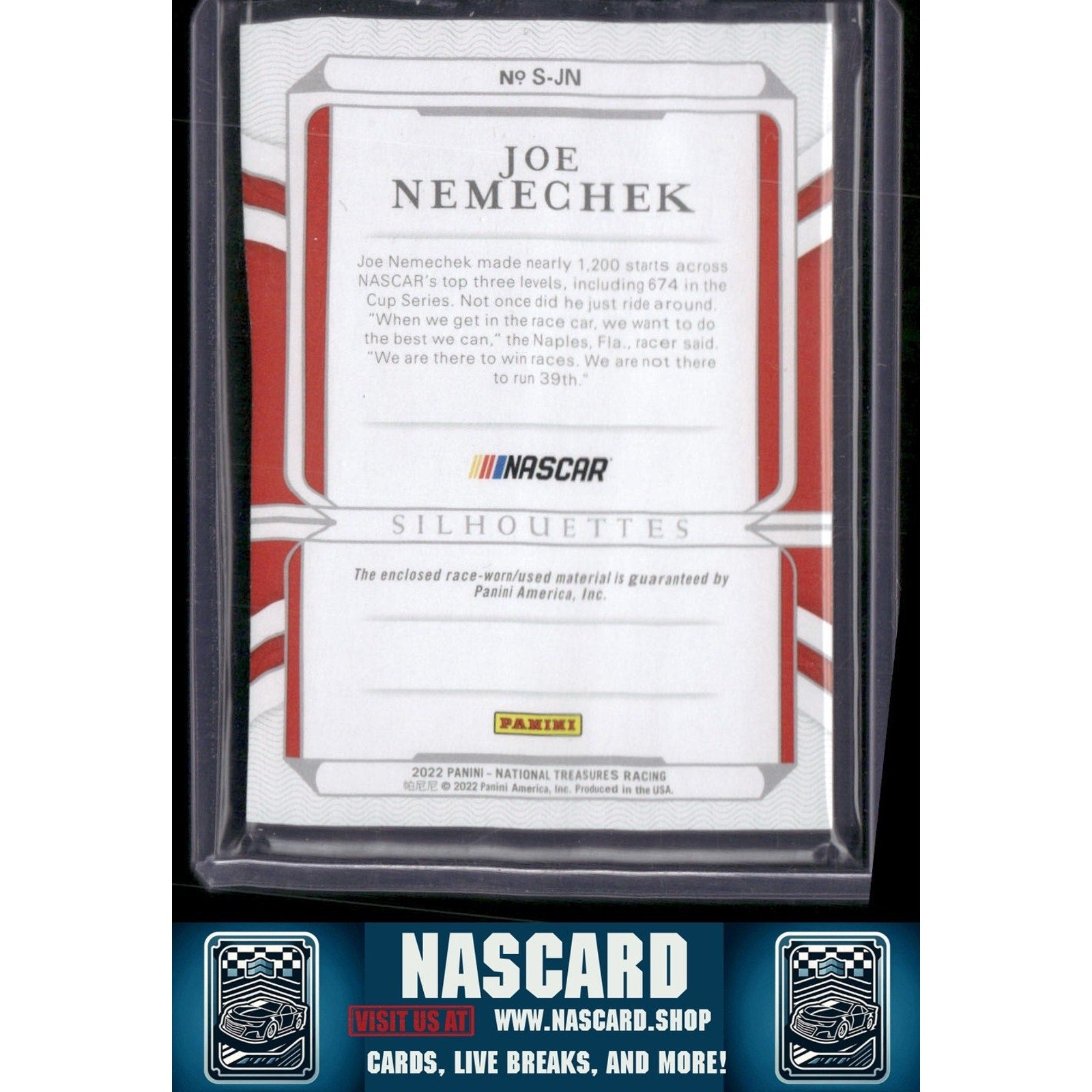 2022 Panini National Treasures #S-JN Joe Nemechek Silhouettes Green - NASCARD.shop