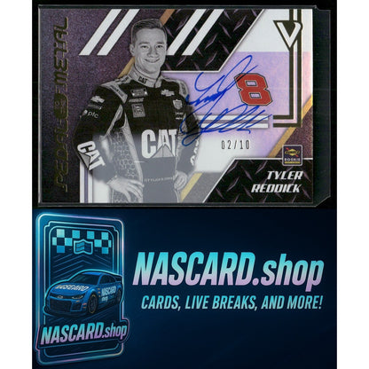 2020 Panini Chronicles Tyler Reddick Pedal to the Metal Autographs Gold #/10 RC