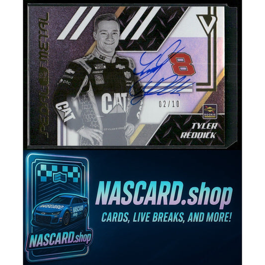 2020 Panini Chronicles Tyler Reddick Pedal to the Metal Autographs Gold #/10 RC