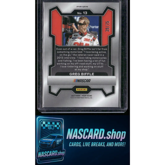 2024 Panini Prizm #13 Greg Biffle Checkered Flag #/75