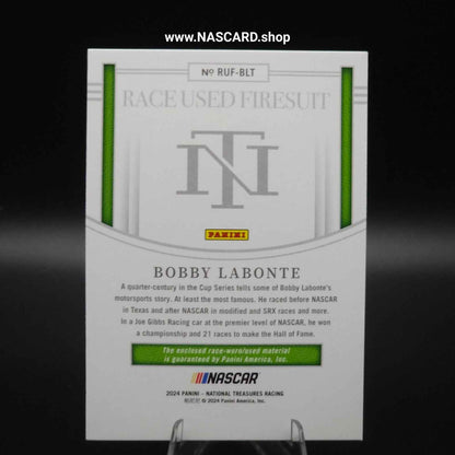 2024 National Treasures Race Used Firesuit Holo Silver Bobby Labonte 01/25
