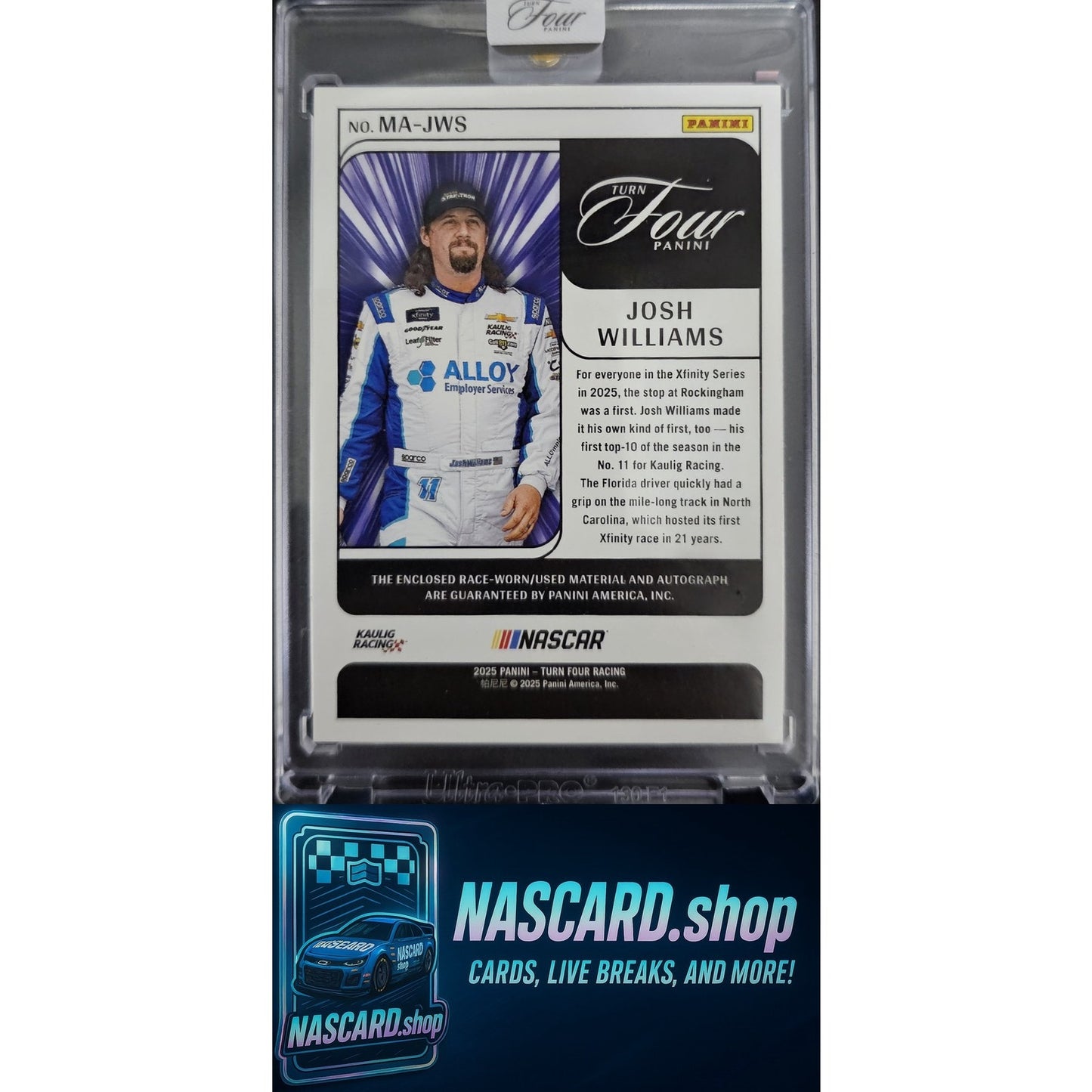 2025 Panini Turn Four Josh Williams Memorabilia Autographs Holo Gold #1/5