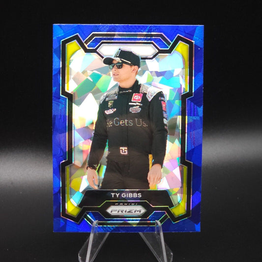 2024 Panini Prizm Racing Blue Cracked Ice #4 Ty Gibbs