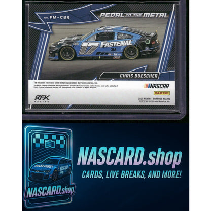 2025 Donruss #PM-CBR Chris Buescher Pedal to the Metal Materials