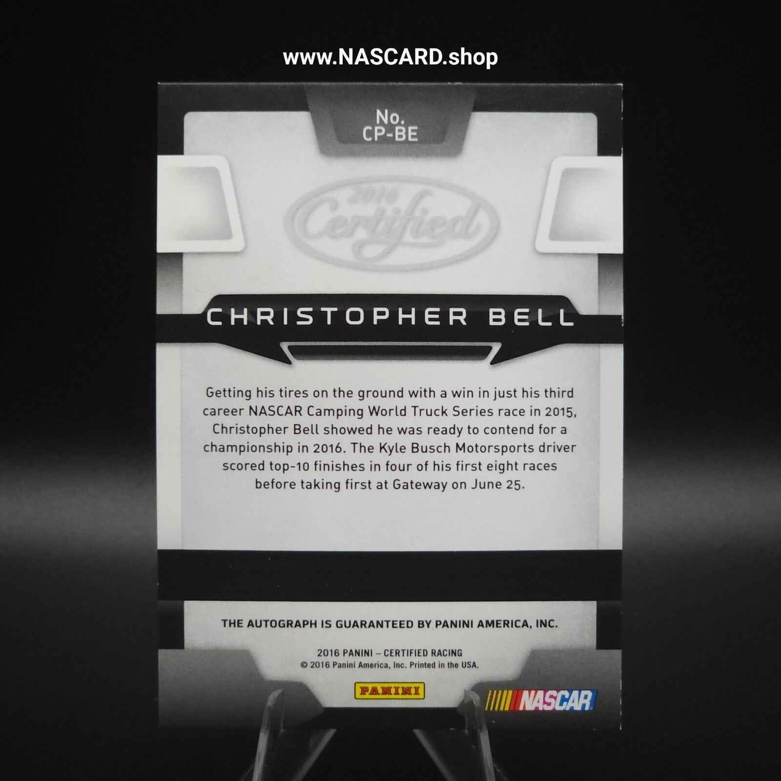 2018 Panini Certified Potential Signatures Mirror Red Christopher Bell /49 (RC) - NASCARD.shop