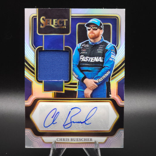 2024 Panini Select Racing Autographed Materials Silver Prizm Chris Buescher /99