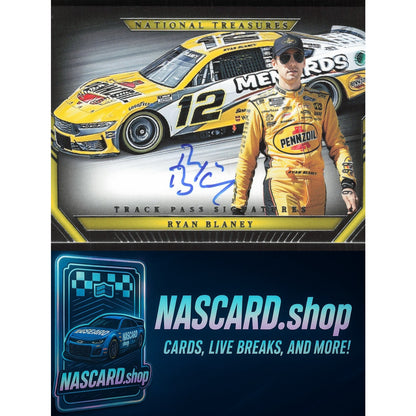 2024 Panini National Treasures #TPS-RBY Ryan Blaney Track Pass Signatures #/99