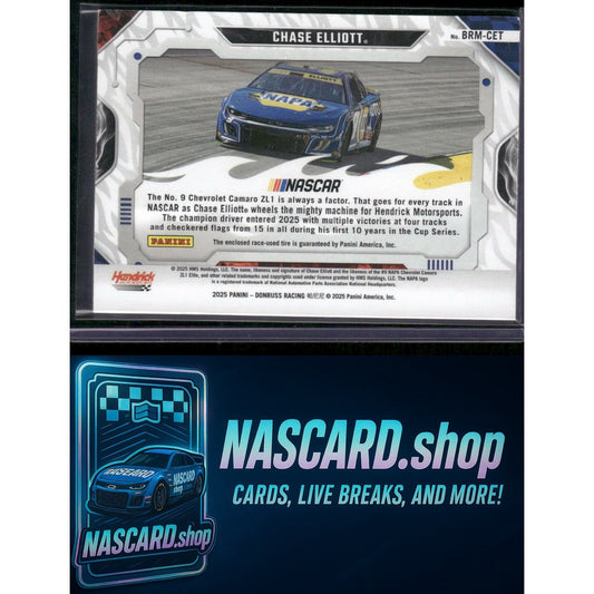 2025 Donruss #BRM-CET Chase Elliott Burning Rubber Materials