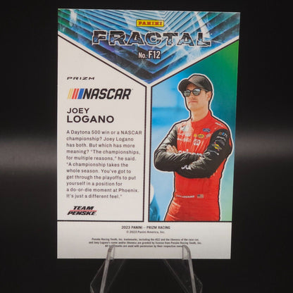 2023 Panini Prizm - Fractal White Sparkle Prizm #F12 Joey Logano - NASCARD.shop