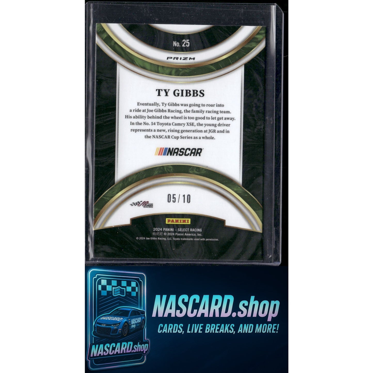 2024 Panini Select #25 Ty Gibbs American Pride Gold Prizms #/10 - NASCARD.shop