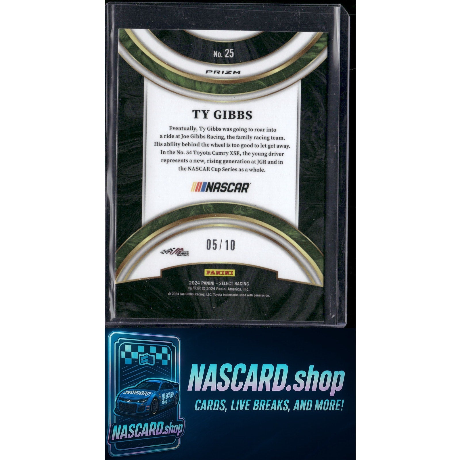2024 Panini Select #25 Ty Gibbs American Pride Gold Prizms #/10 - NASCARD.shop