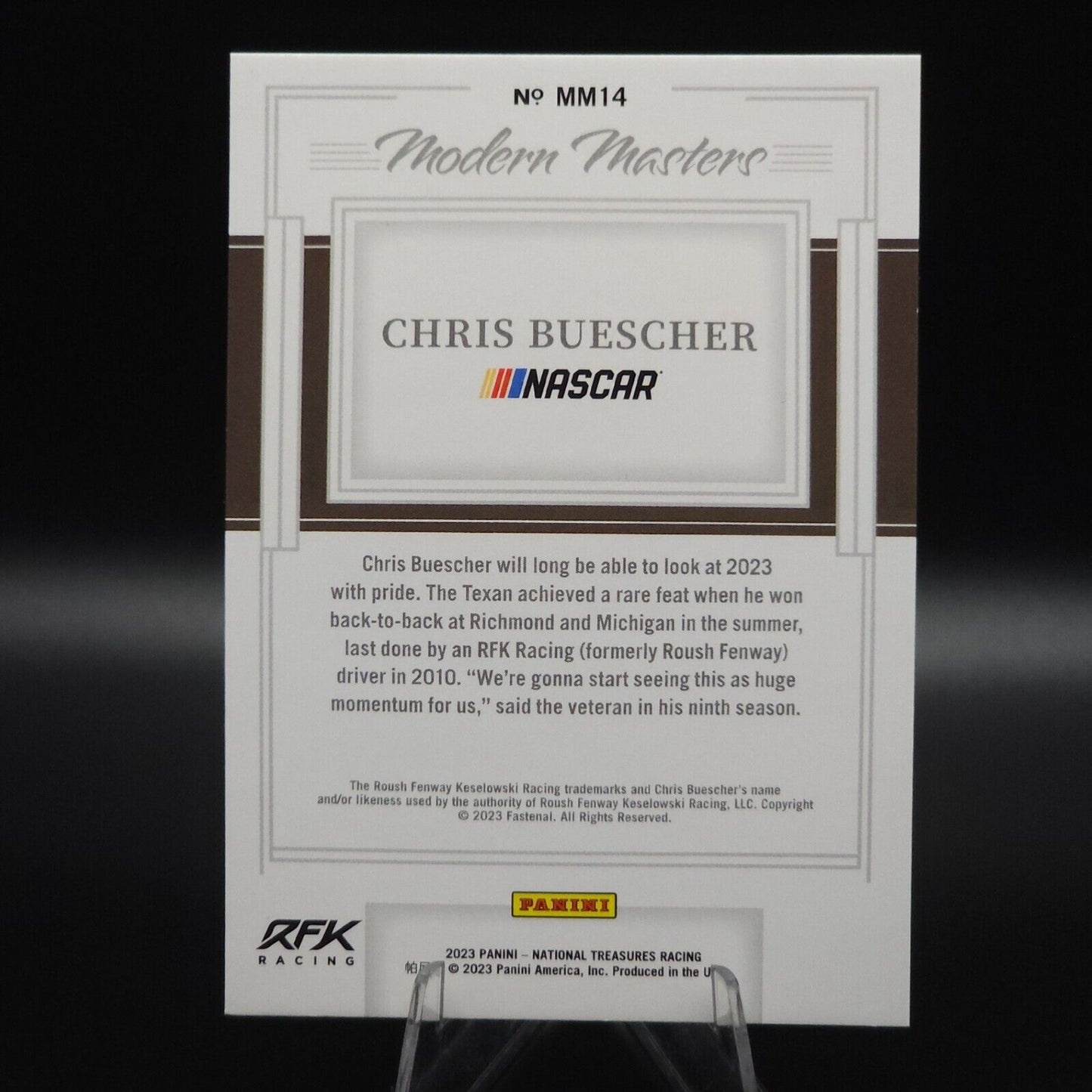 2023 Panini National Treasures - Modern Masters #MM14 Chris Buescher /25 - NASCARD.shop
