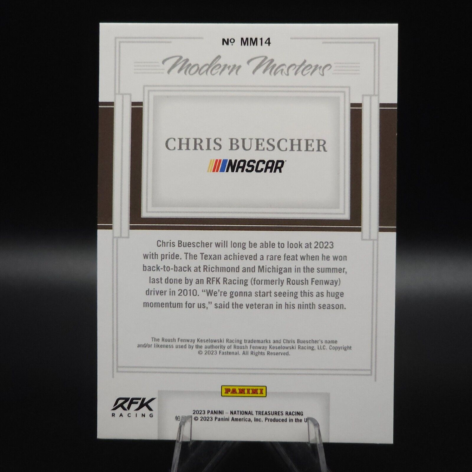 2023 Panini National Treasures - Modern Masters #MM14 Chris Buescher /25 - NASCARD.shop