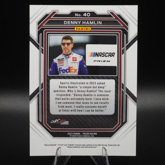 2023 Panini Prizm - Denny Hamlin #40 White Sparkle Prizm