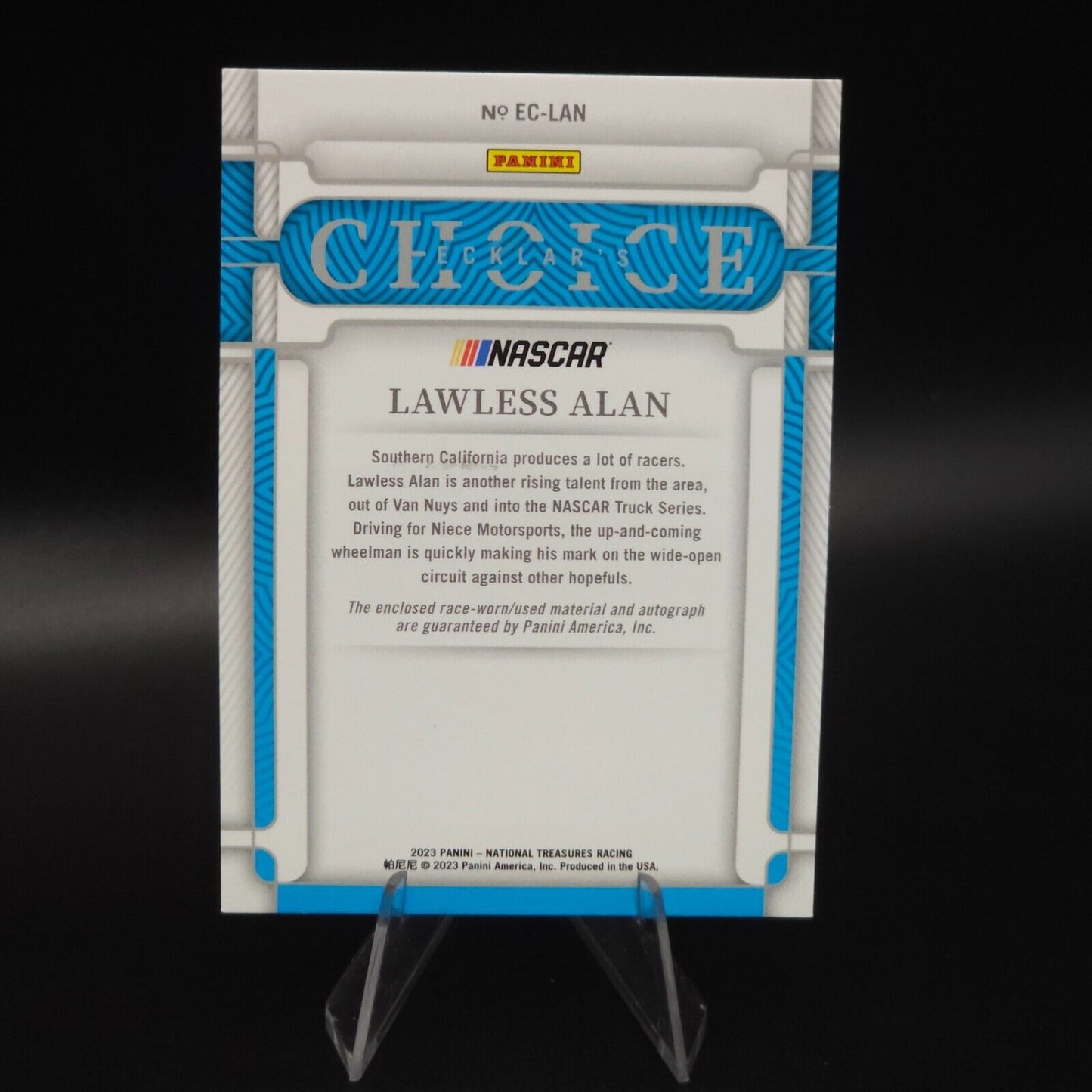 2023 Panini National Treasures Ecklar's Choice Holo Silver Lawless Alan /25 (RC) - NASCARD.shop