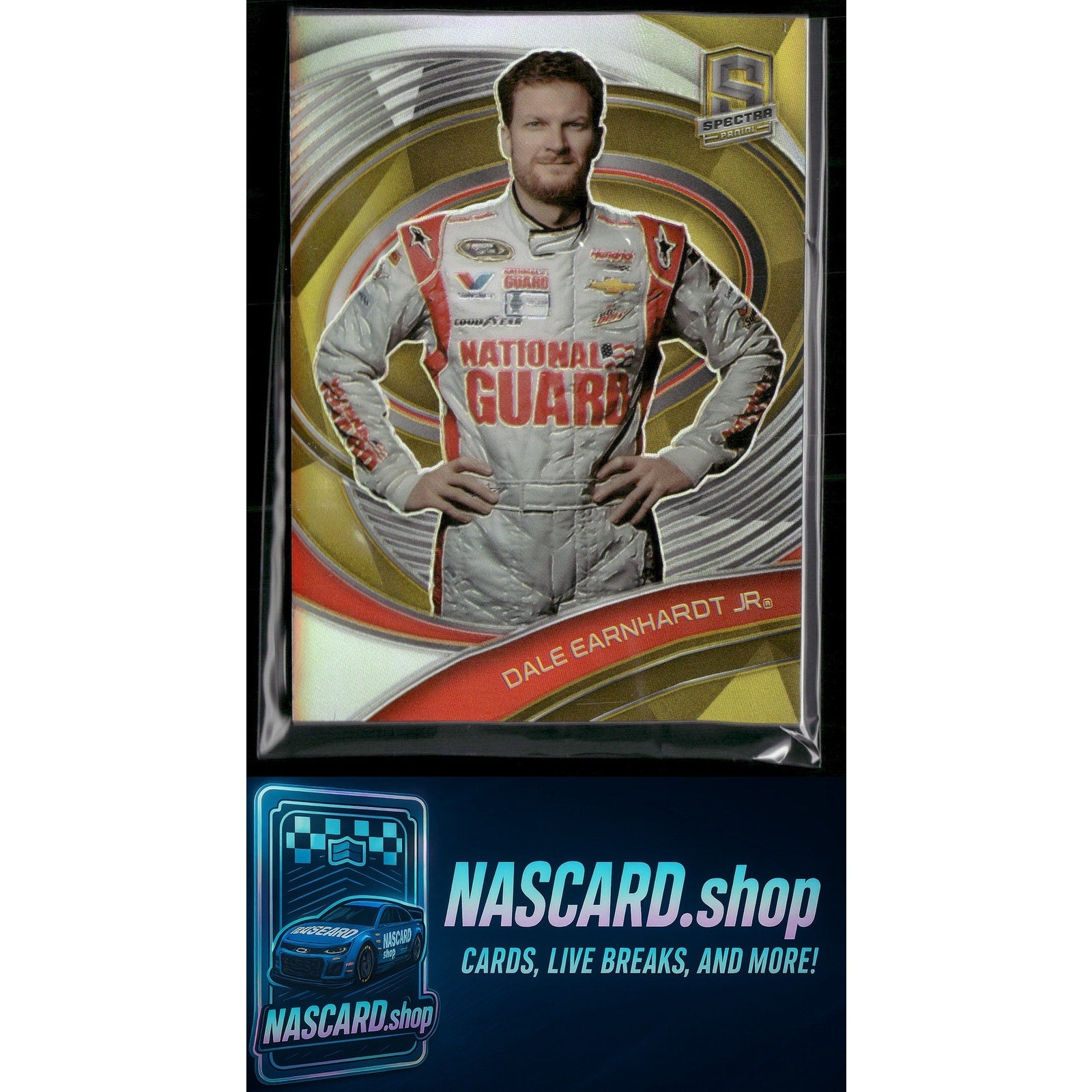 2022 Panini Chronicles #50 Dale Earnhardt Jr Spectra Gold #/10 - NASCARD.shop