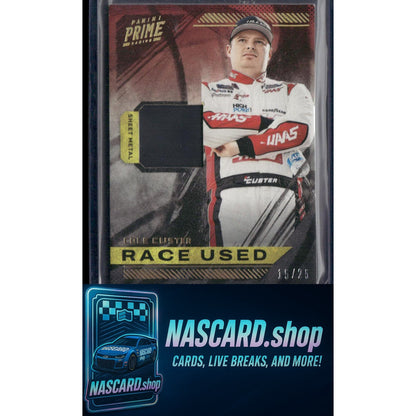 2023 Panini Prime #RU-CCU Cole Custer Race Used Sheet Metal Holo Gold #/25