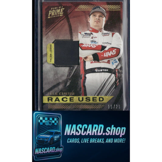 2023 Panini Prime #RU-CCU Cole Custer Race Used Sheet Metal Holo Gold #/25
