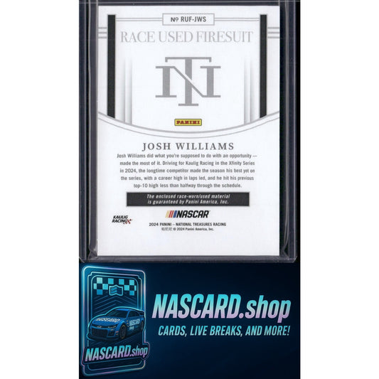 2024 Panini National Treasures #RUF-JWS Josh Williams Race Used Firesuit #/99 - NASCARD.shop