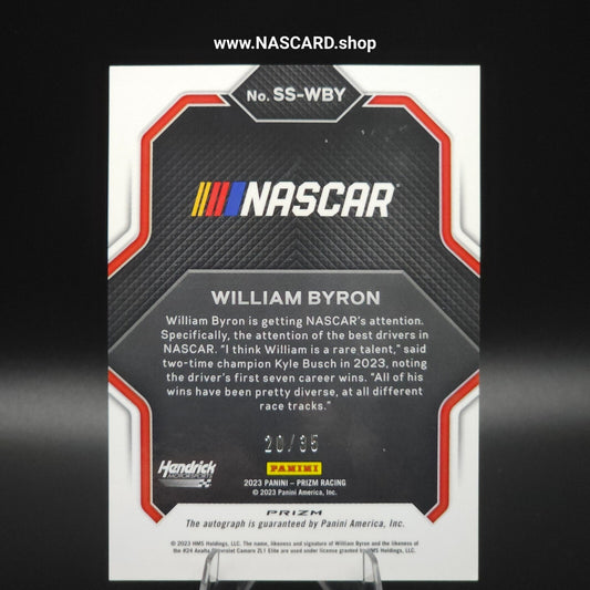2023 Panini Prizm - Spotlight Signatures William Byron Red White Blue /35 (AU)