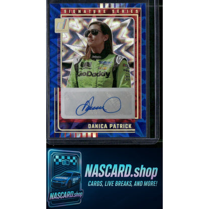 2025 Donruss #SS-DPT Danica Patrick Signature Series Blue Xplosion #/25 - NASCARD.shop
