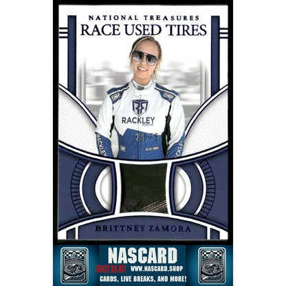 2024 National Treasures Race Used Tires Blue Brittney Zamora /75 - NASCARD.shop