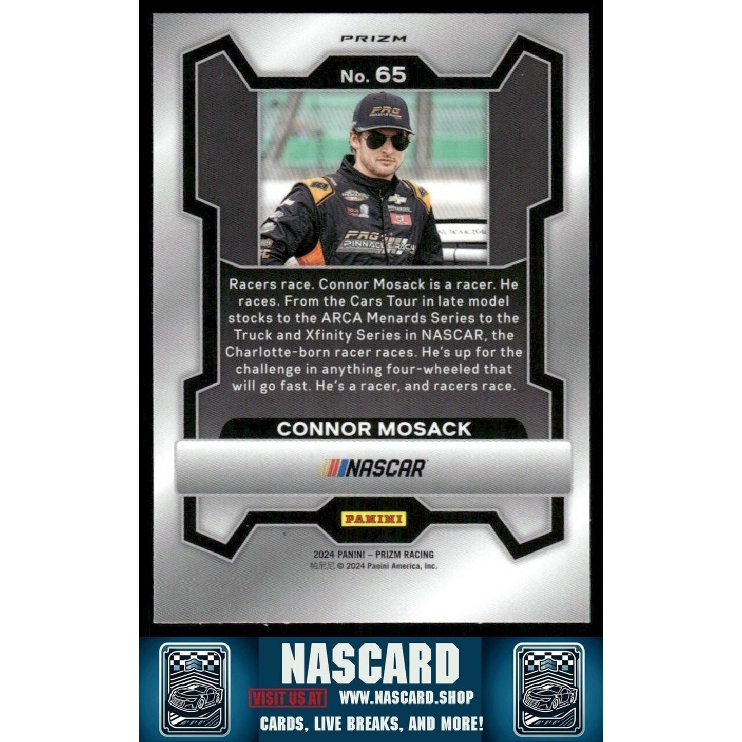 2024 Panini Prizm - Green Cracked Ice Connor Mosack #65 (RC) - NASCARD.shop