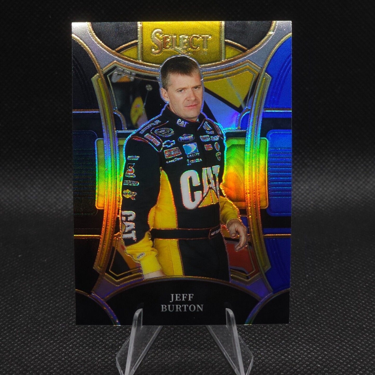 2024 Panini Select Racing Grandstand Black and Blue Prizm #267 Jeff Burton 20/49